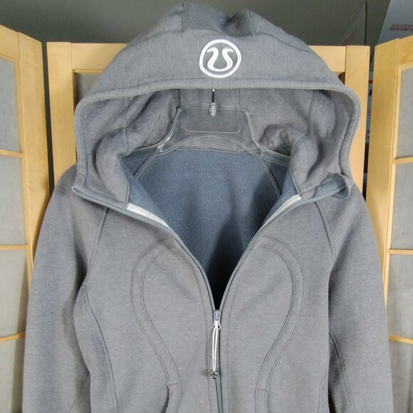 Lululemon Full Zip Scuba Hooded Jacket Grey Sparkle Size 4 - Picture 3 of 12